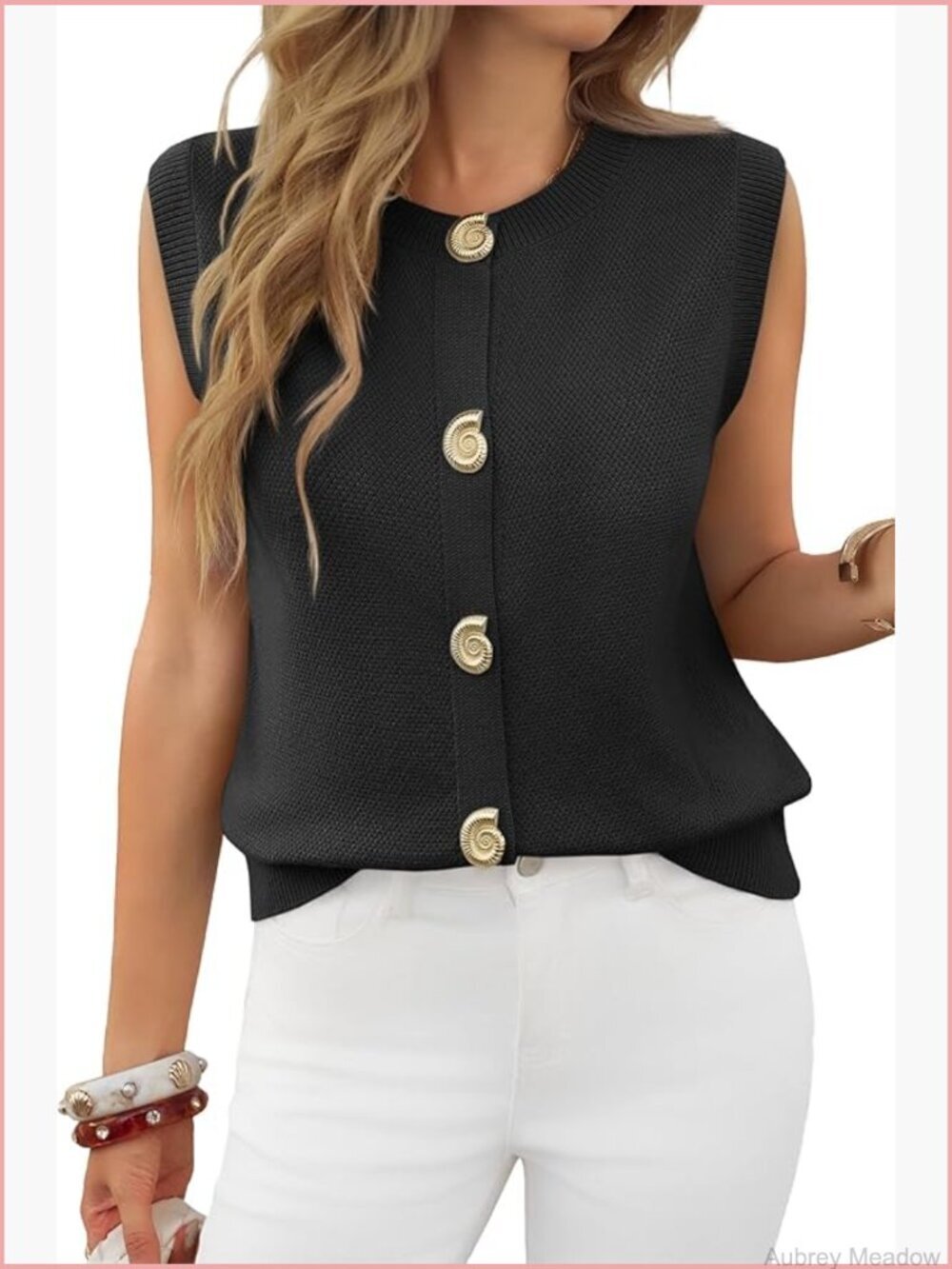 Cropped Sweater Vest Sleeveless Button Up Cardigan Casual Knit Tank Top